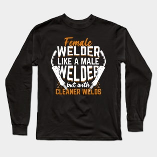 Funny Welding Female Welder Gift Long Sleeve T-Shirt